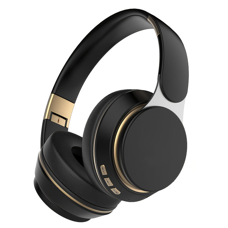 Wireless BT Headphones Over Ear Comfortable Foldable Headset with Built-in Microphone Ideal for School Tablet PC TV Mobile Travel Winter Gifts HD Sound Quality