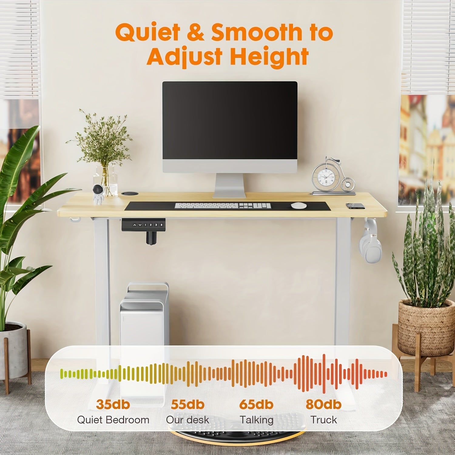 Adjustable Height Standing Desk -40/48/55/63 Inches Electric Sit Stand Up Desk with Ergonomic Design for Home Office, Cafes, Catering, Event Holding, 4 Colors, Gaming Desk Workstation Lift Rising Desk