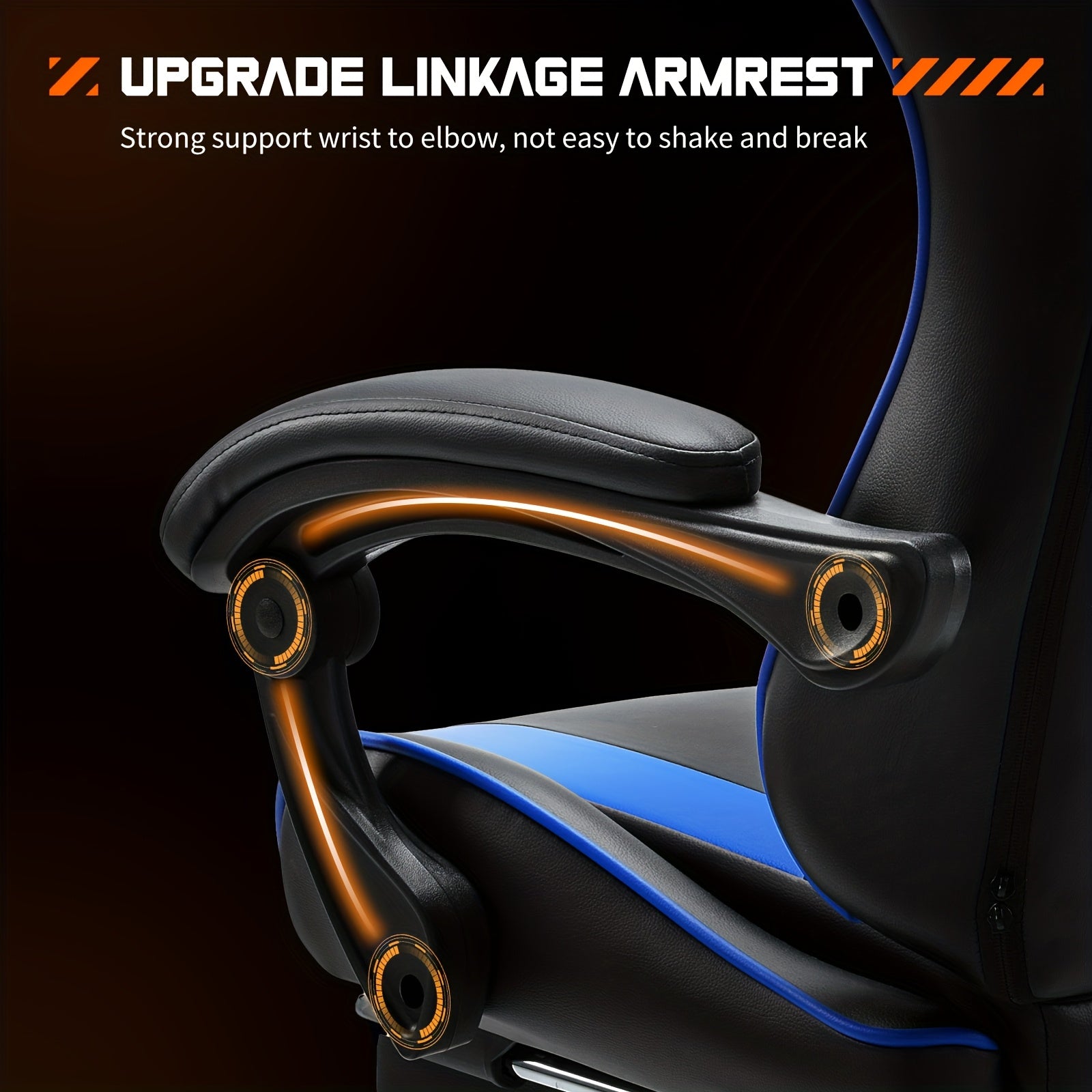 Video Game Desk Chair - Ergonomic Computer With Footrest And Comfy Lumbar Support, Recliner With Headrest, Fixed Up Armrest