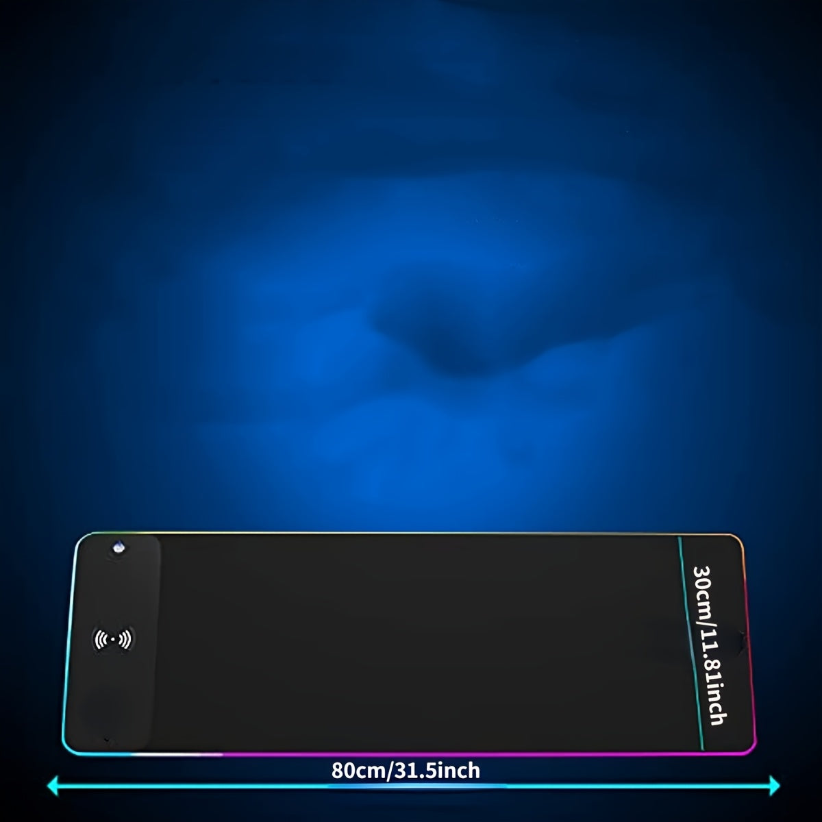Extra-Large Glow-in-the-Dark 15W RGB Charging Mouse Pad - Fast Charge Desk Mat for Gaming & Office Use - Phones, Laptops & Tablets