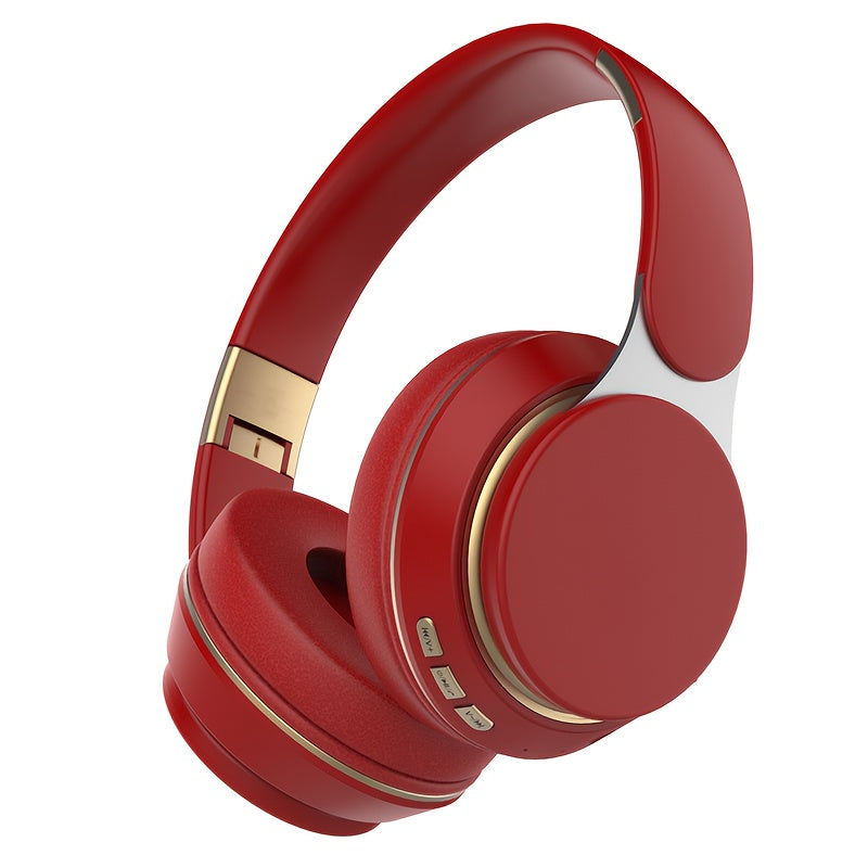 Wireless BT Headphones Over Ear Comfortable Foldable Headset with Built-in Microphone Ideal for School Tablet PC TV Mobile Travel Winter Gifts HD Sound Quality