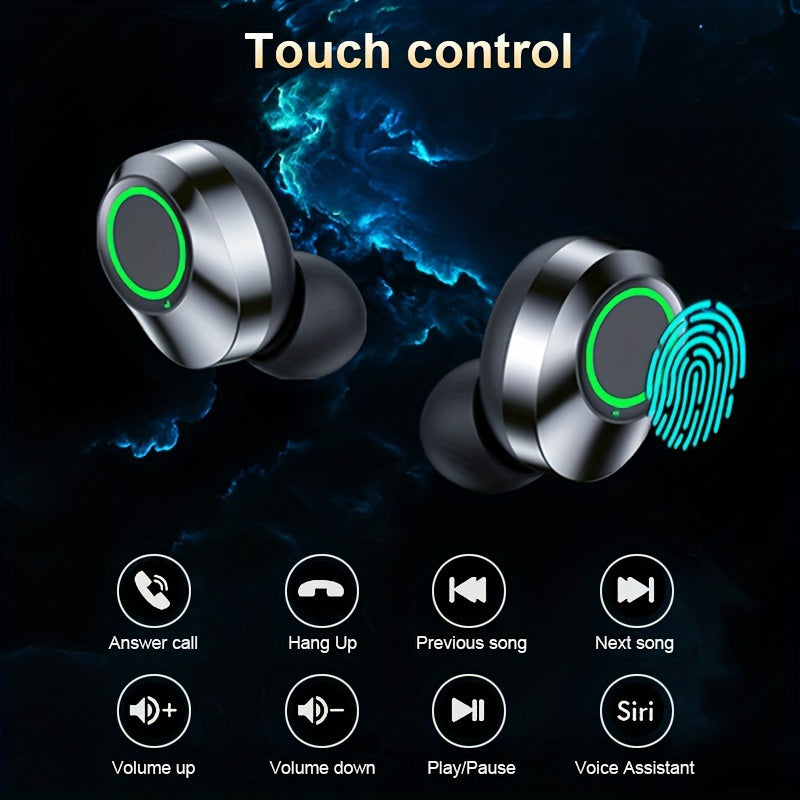 Wireless Earbuds with Digital Display, HiFi HD Stereo Sound, Noise Reduction Calling, USB Type-C Charging, 800mAh Lithium Battery, Wireless Gaming Headphones for Everyday Use, In-Ear Style, Volume Control and App Control, Durability