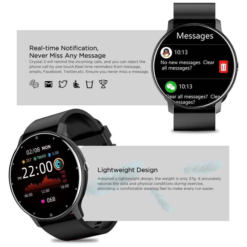 LIGE 2025 Smart Watch Women Men Lady Gift Sport Fitness Watches Heart Rate Monitor Waterproof Smartwatch For Xiaomi Android IOS