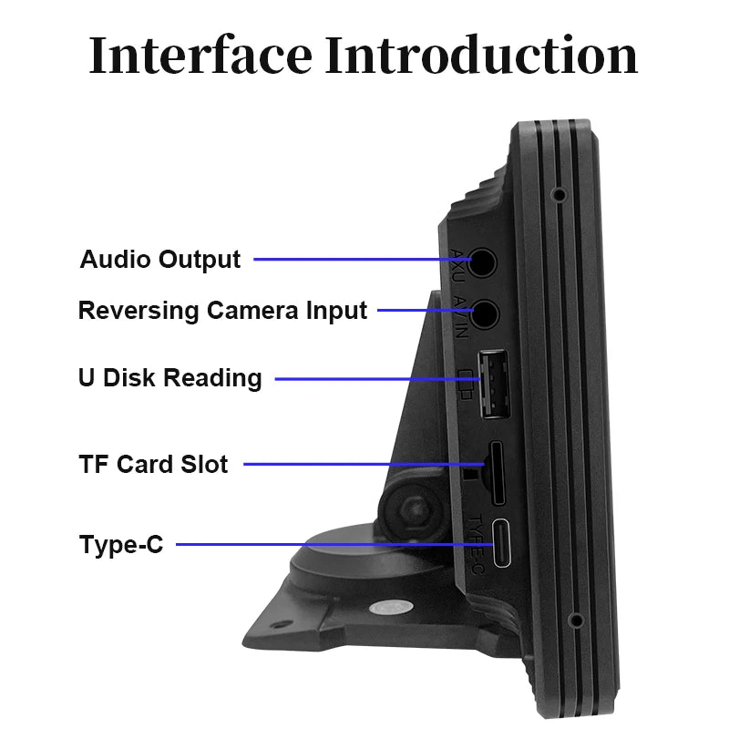 Hippcron 10.26” CarPlay Android Auto Car Radio Multimedia Video Player IPS Touch Screen With AUX USB Support Rearview Camera