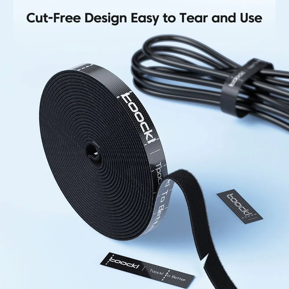 Toocki 5m Organizer Cable Management Tearable Cable Organizer 10mm Width Winder Ties Phone Accessories Wire Cord Organizer