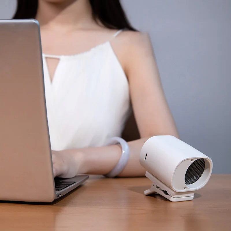 Hipacool Portable Car Clip Fan 360° Rotatable 100 Speed Wind 12V USB Rechargeable Electric Fan Low Noise Mini Fan Clamp Anywhere