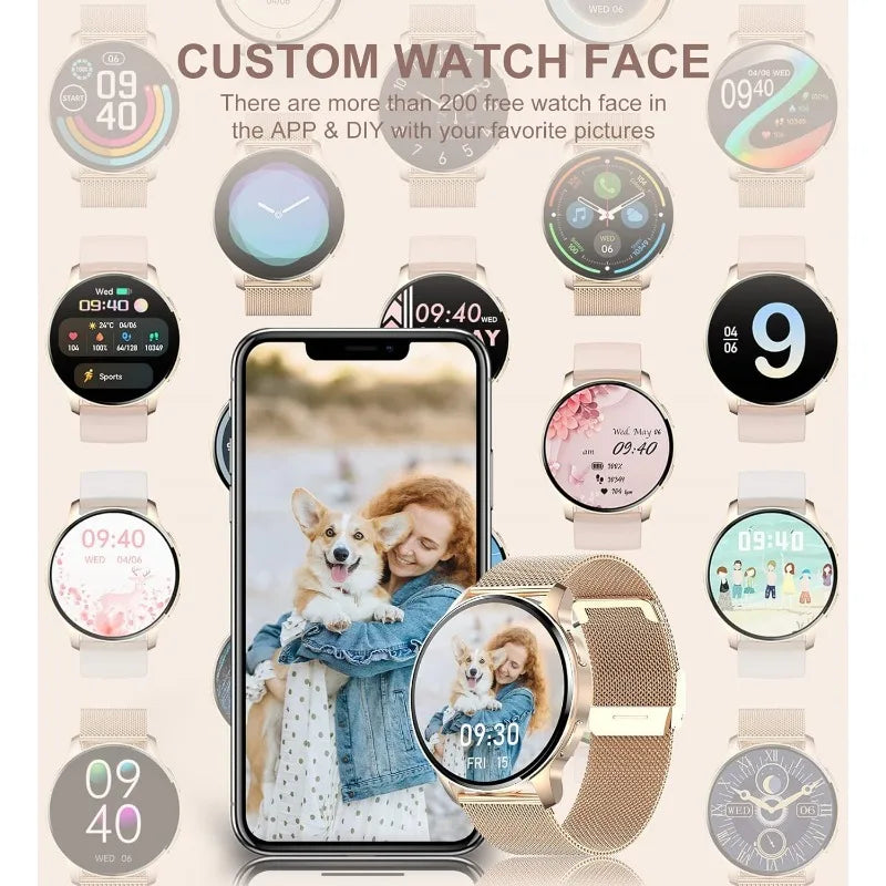 Women's Smartwatch β 1.32" HD Display, Call Answer/Dial, Waterproof Fitness Tracker for Android & iOS