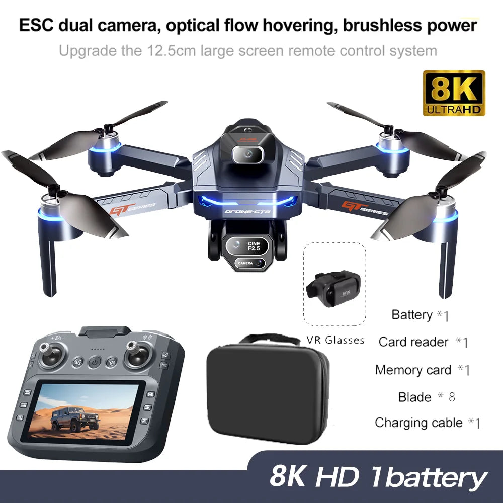 GT8 Pro RC Drone 2.4G 5G GPS Professional 8K HD Aerial Photography Remote Control Aircraft Dual Camera Quadcopter boy Toys Gifts