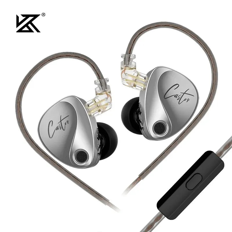 KZ Castor In Ear HiFi Earphone 2DD Dynamic High-end Tunable Balanced Armature Earphones Monitor Headphone Canceling Earbuds