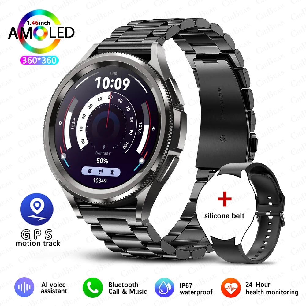 For Samsung Galaxy Watch 6 Smart Watch Men 100+ Sports Mode GPS NFC Waterproof Watch with AMOELD HD Screen Smartwatch 2025 New