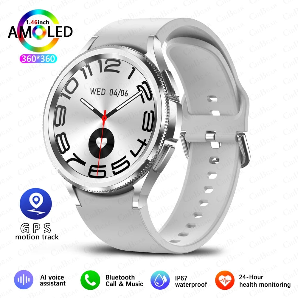 For Samsung Galaxy Watch 6 Smart Watch Men 100+ Sports Mode GPS NFC Waterproof Watch with AMOELD HD Screen Smartwatch 2025 New