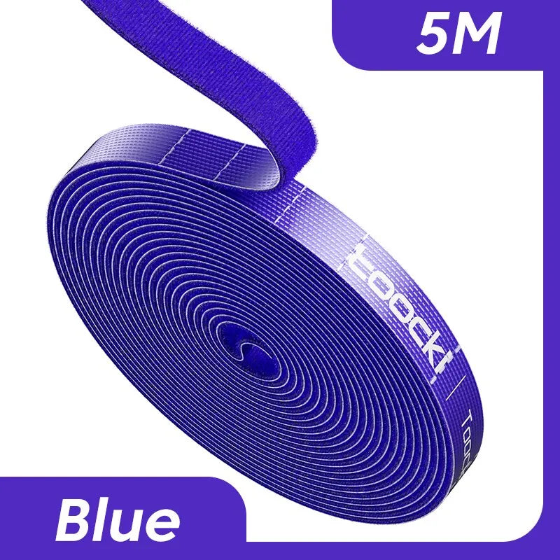 Toocki 5m Organizer Cable Management Tearable Cable Organizer 10mm Width Winder Ties Phone Accessories Wire Cord Organizer