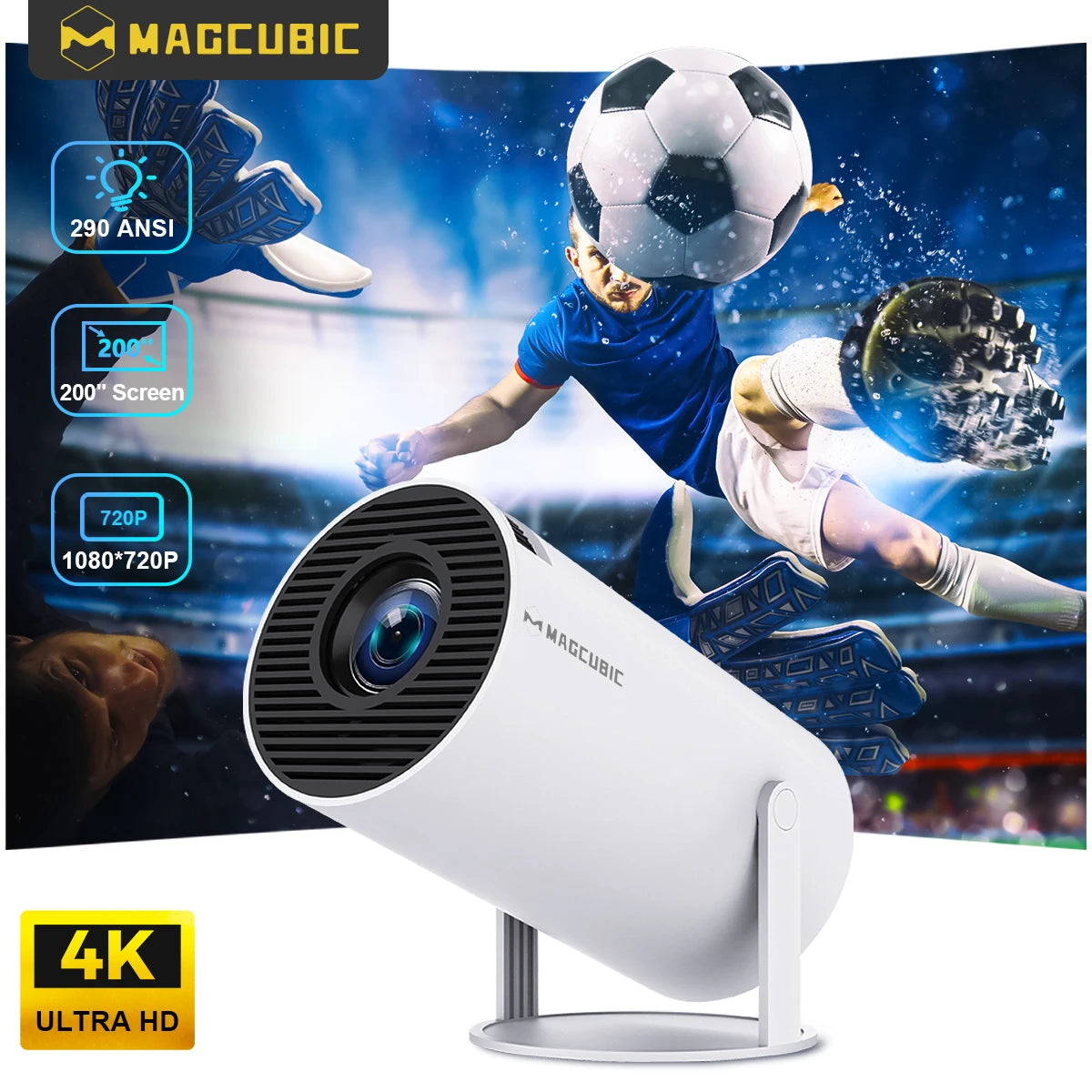 Magcubic Projector HY300 PRO 4K Android 11 Dual Wifi6 290ANSI Allwinner H713 BT5.0 1080P 1280*720P Home Cinema Outdoor Projetor