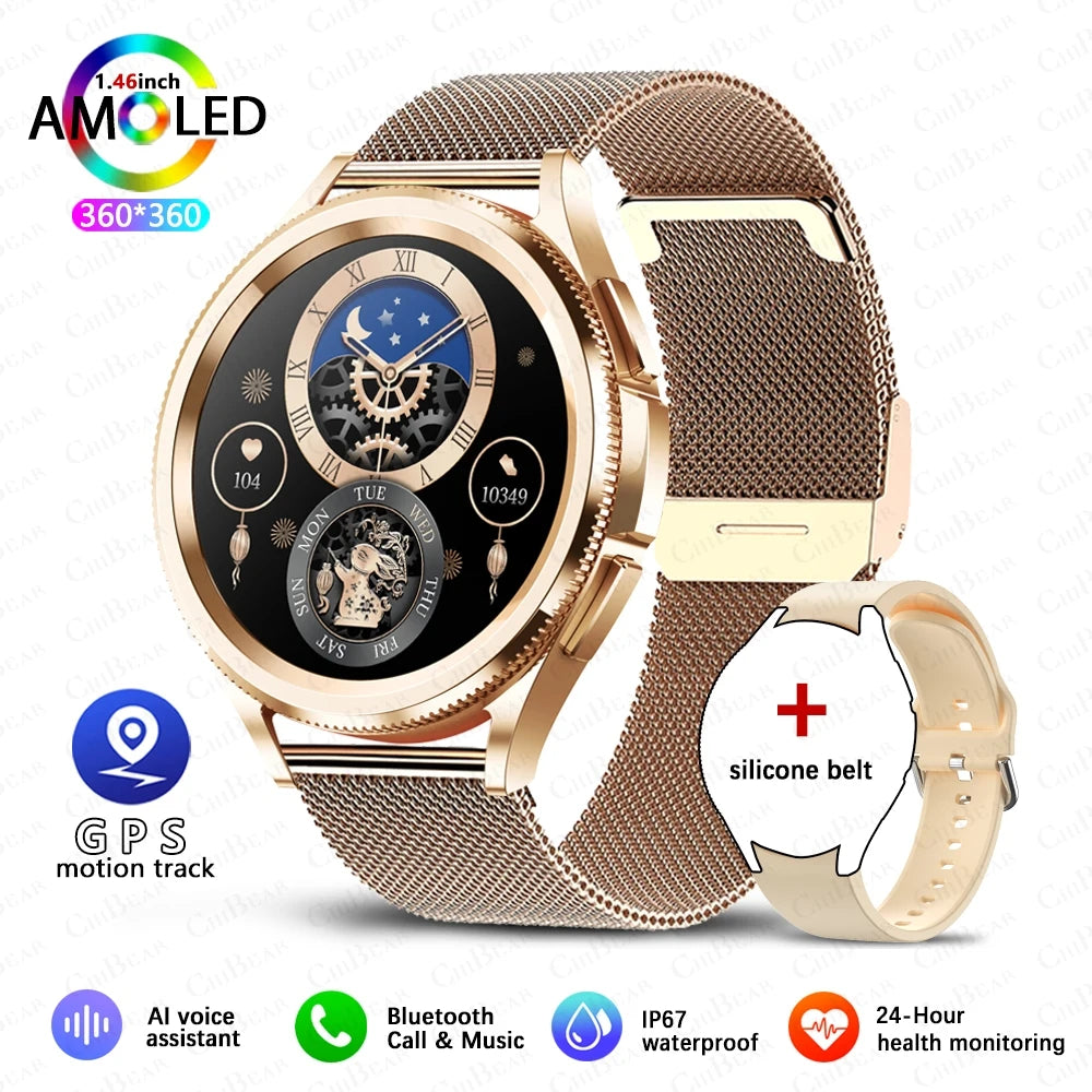 For Samsung Galaxy Watch 6 Smart Watch Men 100+ Sports Mode GPS NFC Waterproof Watch with AMOELD HD Screen Smartwatch 2025 New