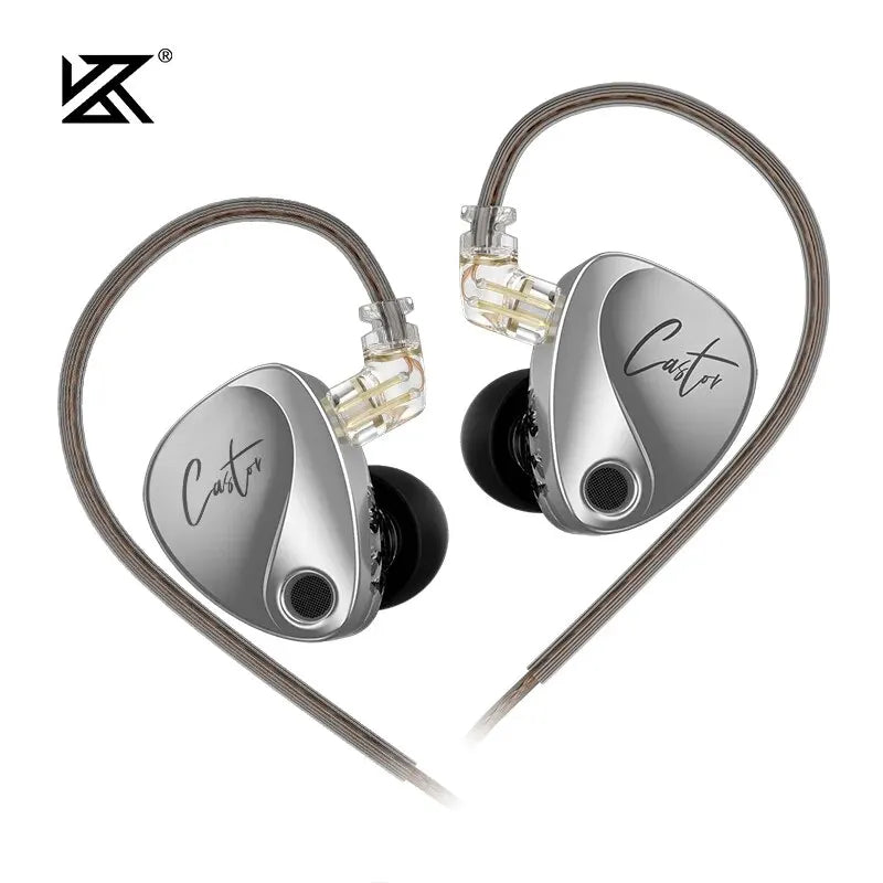 KZ Castor In Ear HiFi Earphone 2DD Dynamic High-end Tunable Balanced Armature Earphones Monitor Headphone Canceling Earbuds