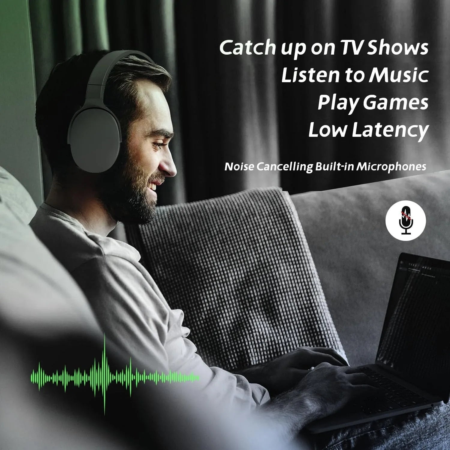 NEWMSNR 9D Surround Sound Wireless Bluetooth Headphones Over Ear Headsets True Sports Earphones TF/AUX Music Player with HD Mic