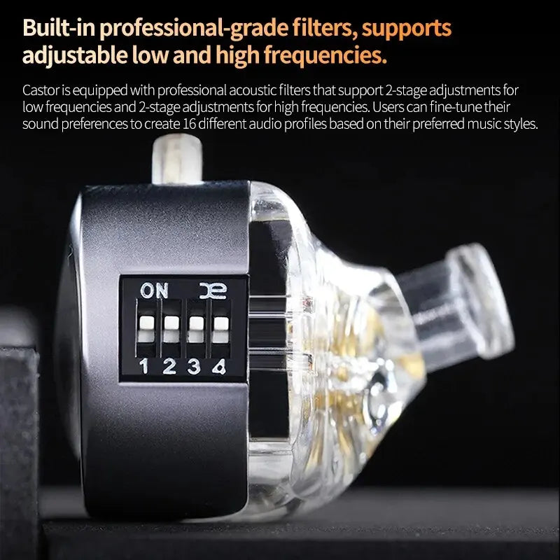 KZ Castor In Ear HiFi Earphone 2DD Dynamic High-end Tunable Balanced Armature Earphones Monitor Headphone Canceling Earbuds