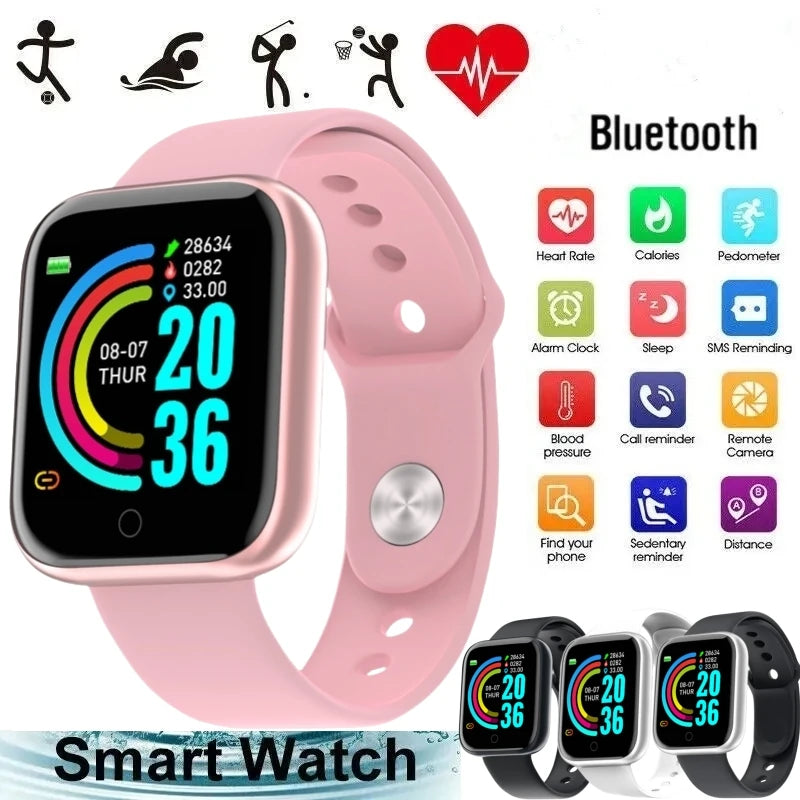 Smart Watches For Women Men Bluetooth Connect Phone Player Music Control Fitness Heart Rate Monitor Sport Bracelet Digital Y68