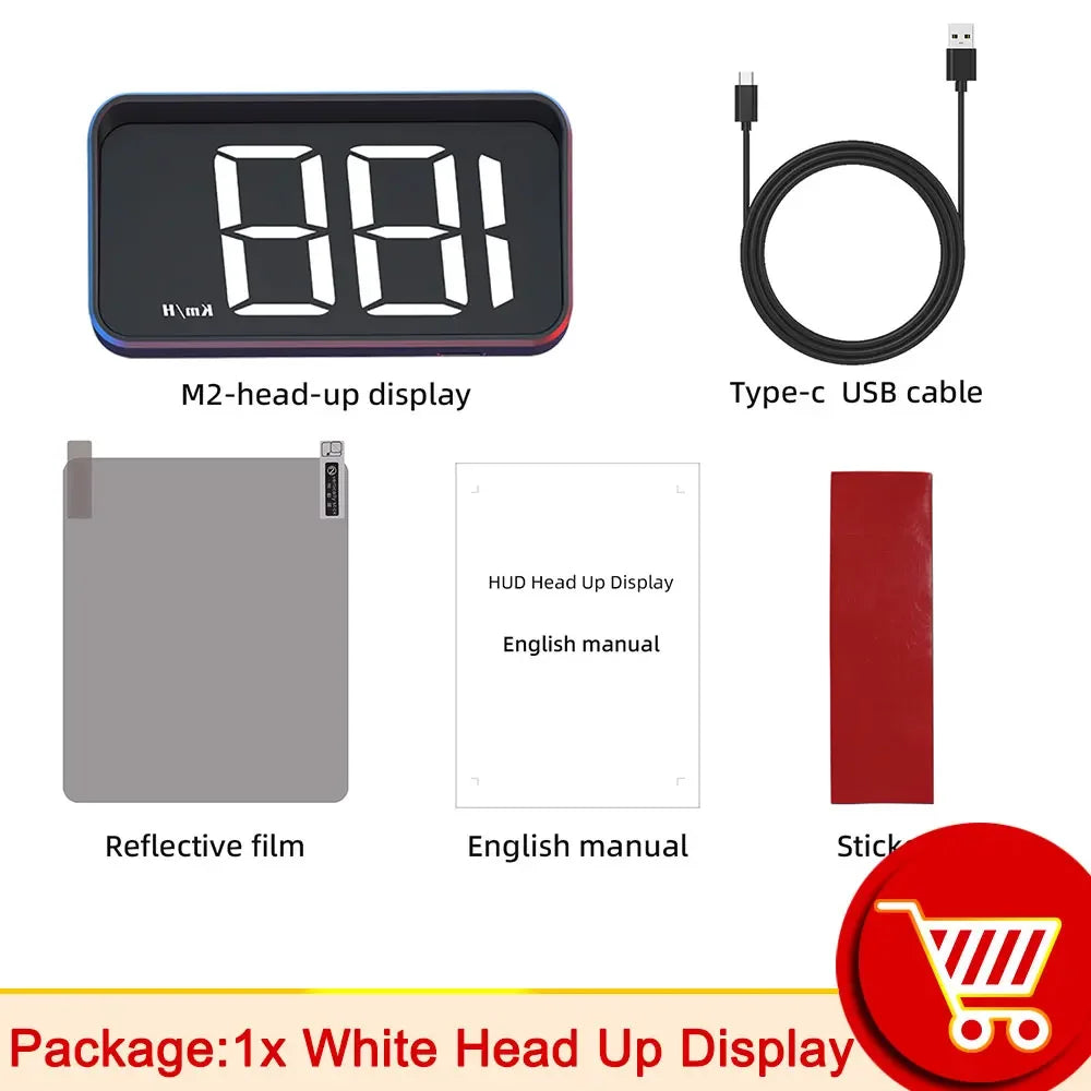 M2 GPS HUD Head Up Display Car Universal Speedometer KMH USB Cable Plug & Play GPS & Beidou Dual Satellite System