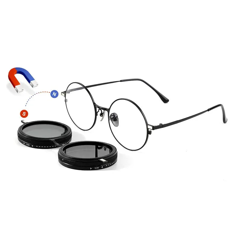Customized Magnetic Myopia Clip on ND9 adjustable dimming sunglasses