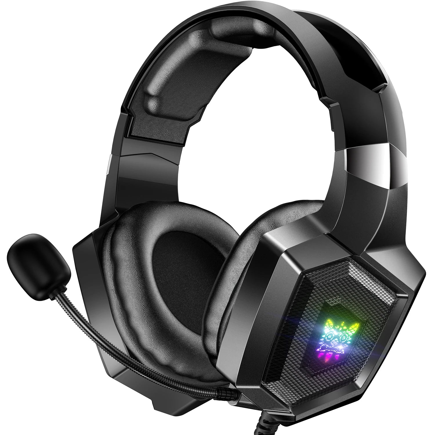 ONIKUMA K8 Wired Gaming Headphones with Flexible HD Mic RGB Lighting Effect Over-Ear Wired Headset Gamer for PC Gaming Xbox