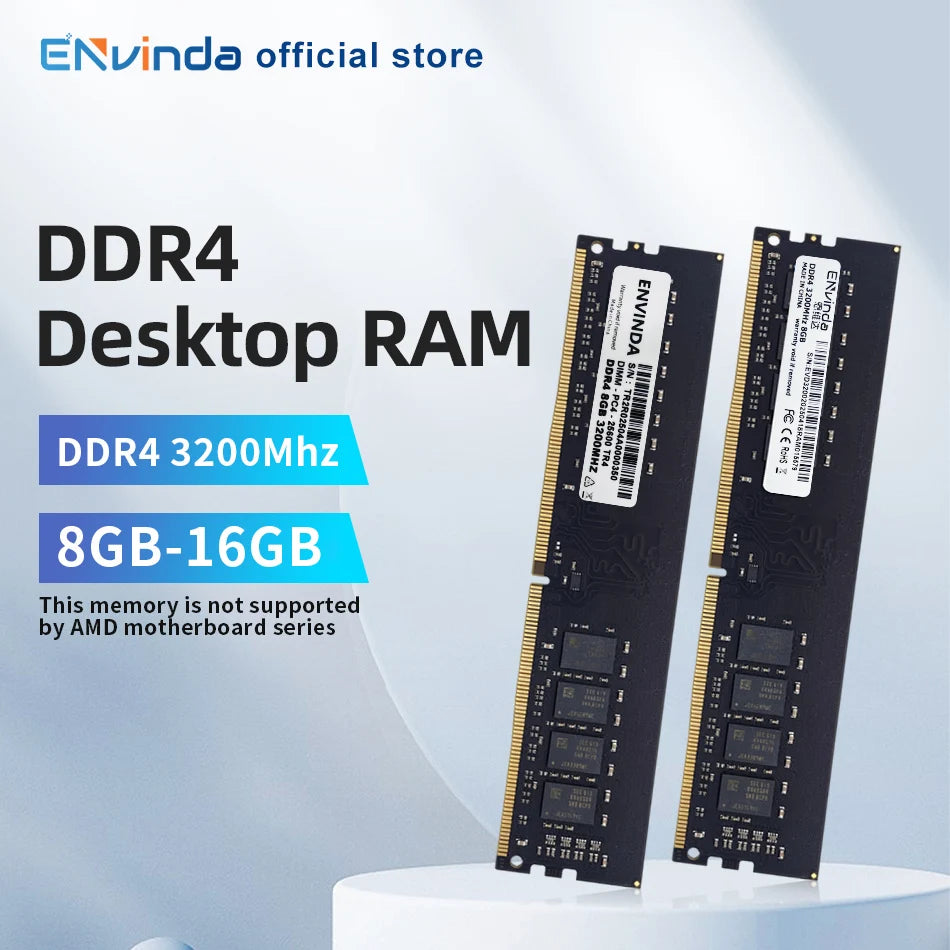 ENVINDA DDR4 PC RAM Memory 8GB 16GB 3200MHz DIMM Desktop Computer Memory Rams No Support AMD Motherboard