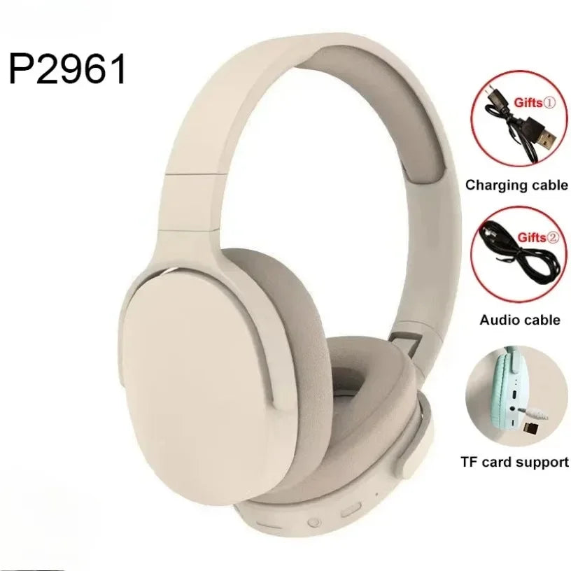 Fashion HIFI Stereo Headsets True Sports With Earphones TF/AUX Music Player with MicWireless Bluetooth Headphones Over Ear