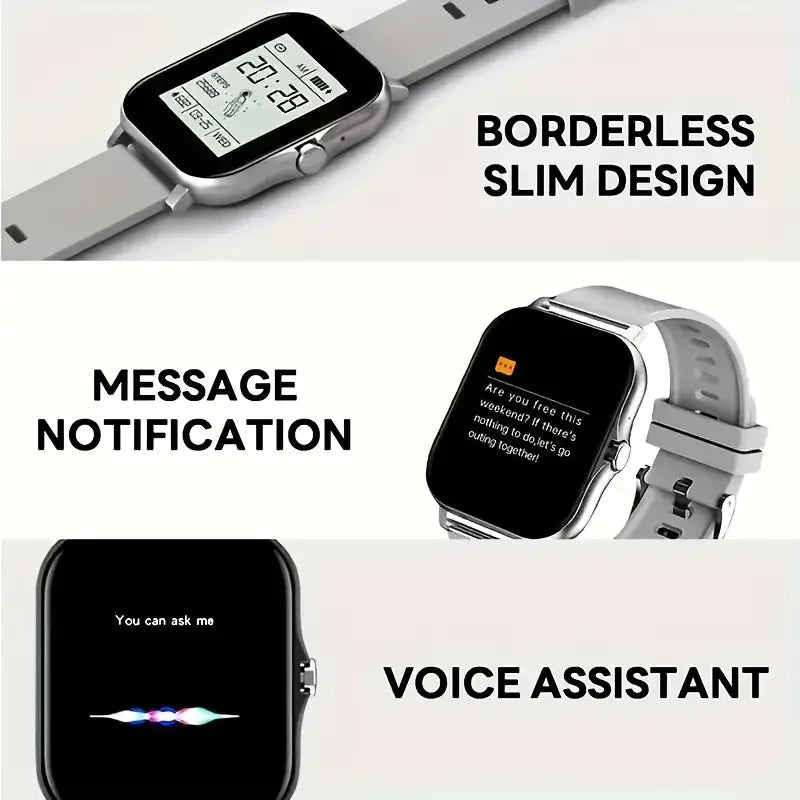 LAXASFIT 2025 New Smart Watch Bluetooth Talk Full Touch Screen Heart Rate Monitor Sports Fitness Smart Watch Men Women Gift