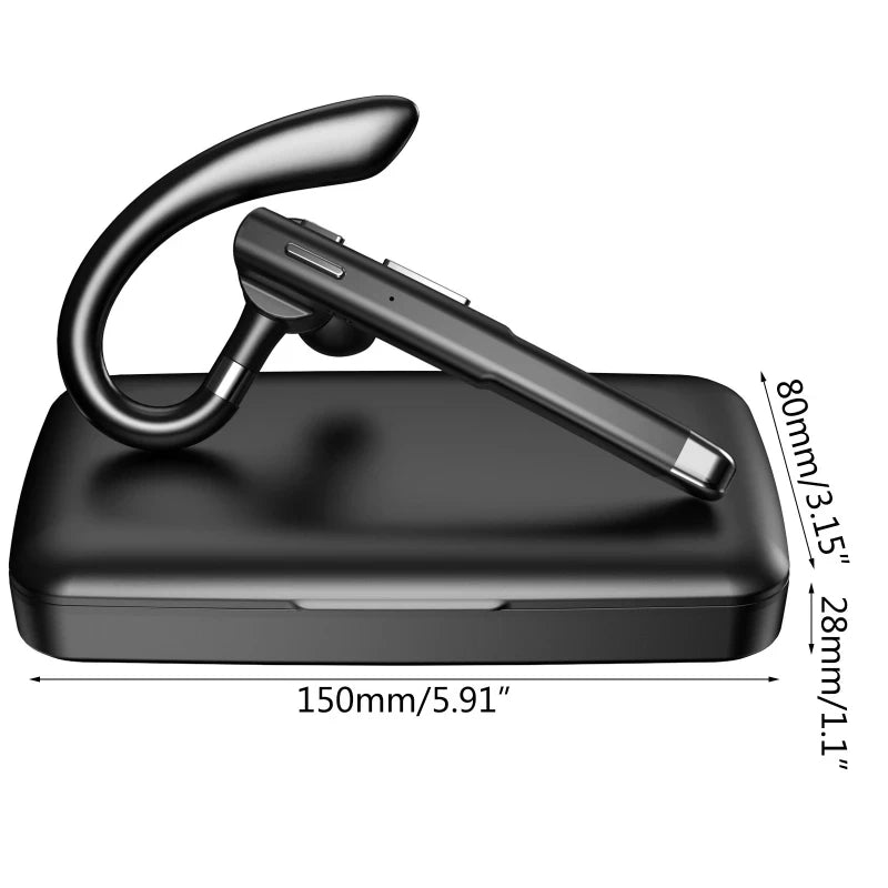 YYK520 Bluetooth Headset Noise Canceling Sports Earphone Waterproof Digital Display Headphones Single Ear Earbuds Over-Ear