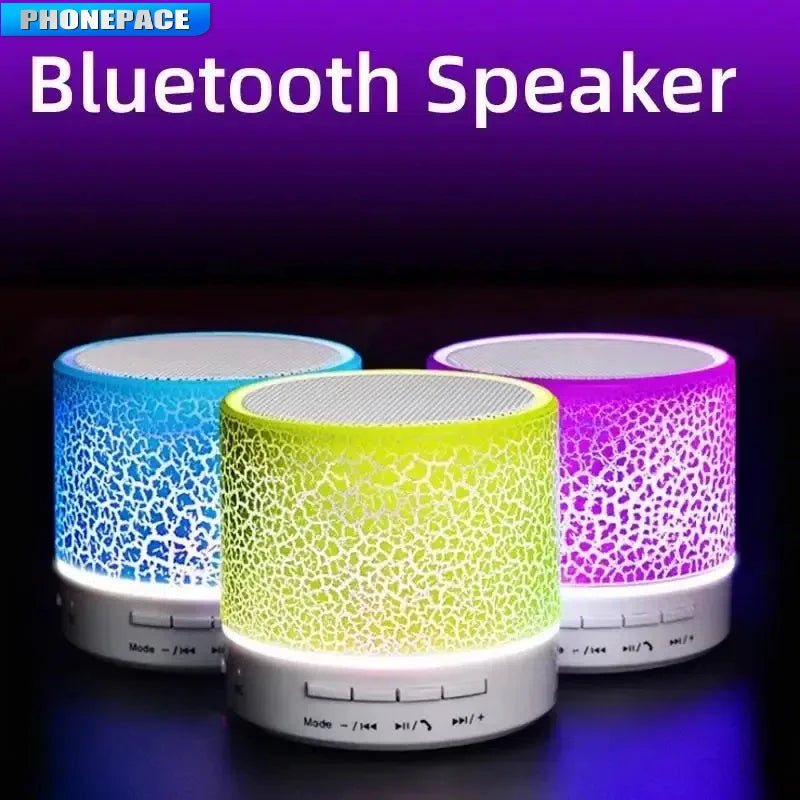 Mini Bluetooth Speaker Wireless Loudspeaker Crack LED SD Card USB Subwoofer Portable MP3 Music Sound Column for PC Mobile Phone