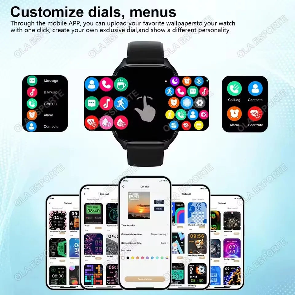 New Smart Watch 2.01 Inch HD Display Answer Make Call Message Preview Sport Modes DIY Dial Weather Forecast For Men Women