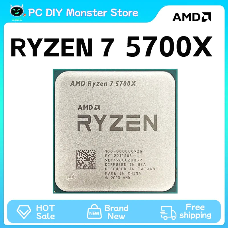 AMD New Ryzen 7 5700X R7 5700X 3.4GHz 8 Core 16 Thread CPU Processor 7NM L3=32M Socket AMD AM4 Gaming processor processor