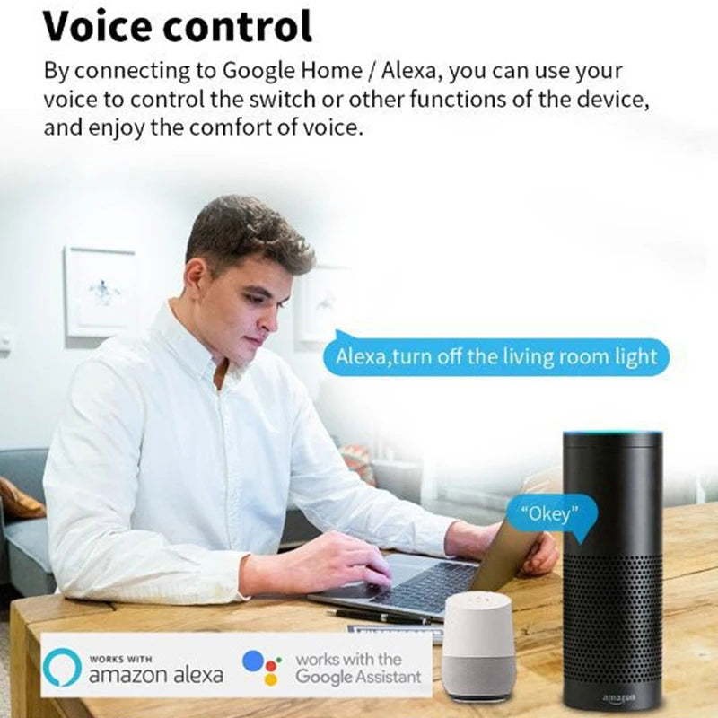 Wifi Smart Switch DIY Light Mini Switches 2 Way Control Wireless Smart Home Breaker With Alexa Google Home