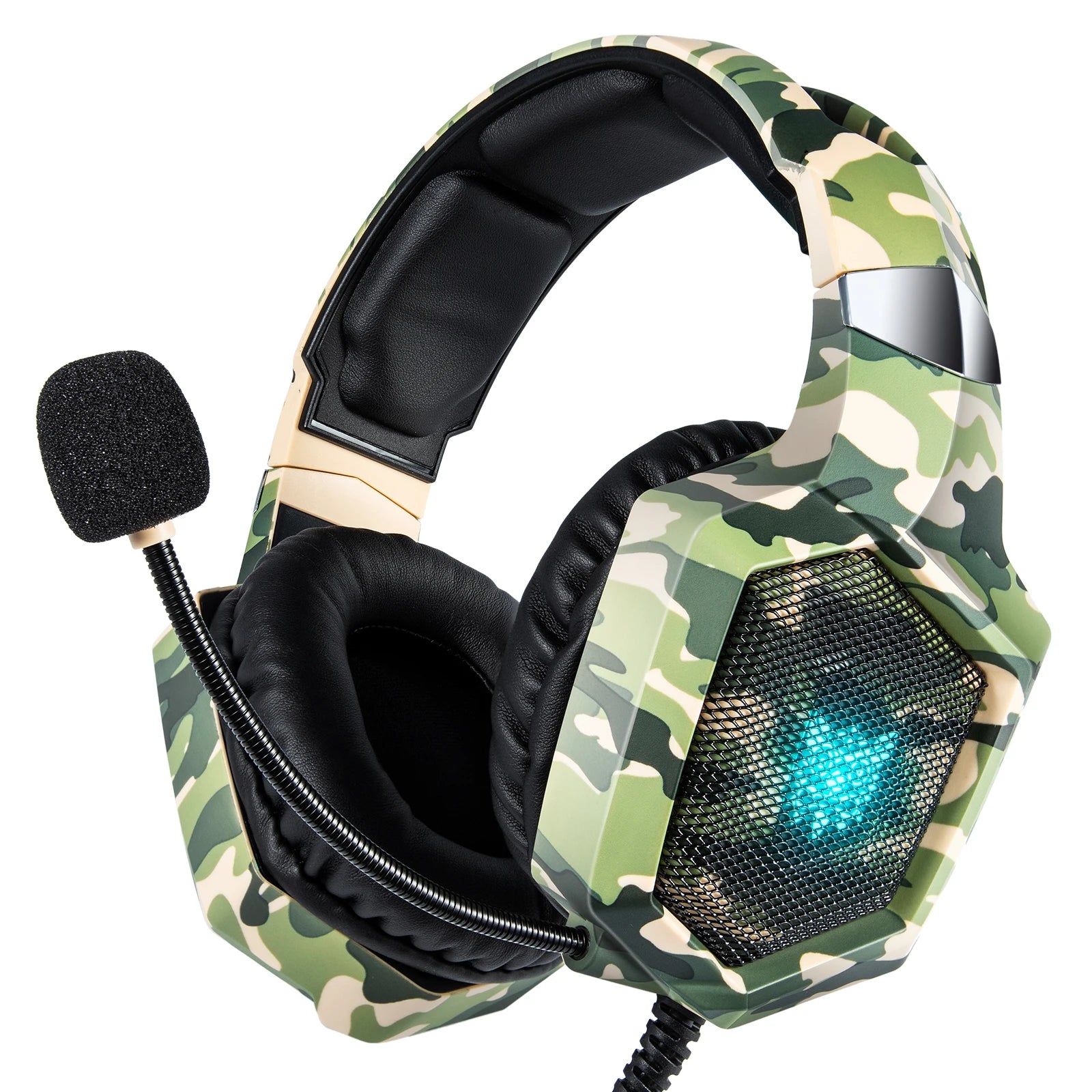 ONIKUMA K8 Wired Gaming Headphones with Flexible HD Mic RGB Lighting Effect Over-Ear Wired Headset Gamer for PC Gaming Xbox