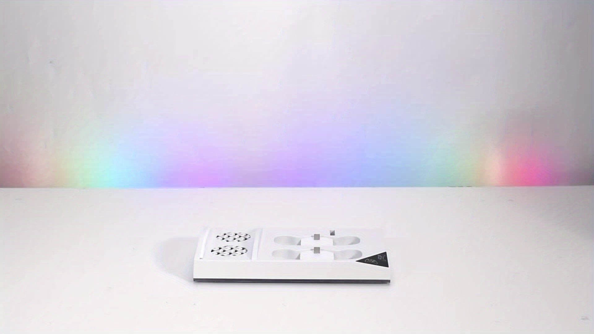 Upgrade RGB Cooling Fan Stand for Xbox Series S Console - 15 Colorful Lights, Dual Controller Charging Station & Cooler Base System - For Xbox Series S - With 2 * 1400mAh Rechargeable Battery - Perfect Gift for Gamers