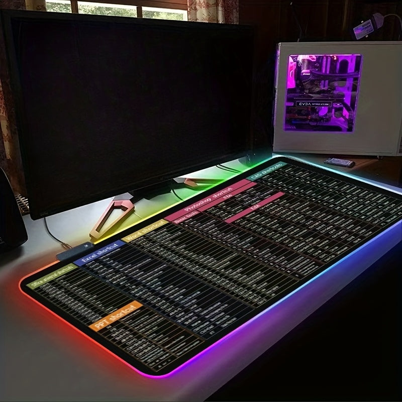 Extra-Large Glow-in-the-Dark 15W RGB Charging Mouse Pad - Fast Charge Desk Mat for Gaming & Office Use - Phones, Laptops & Tablets