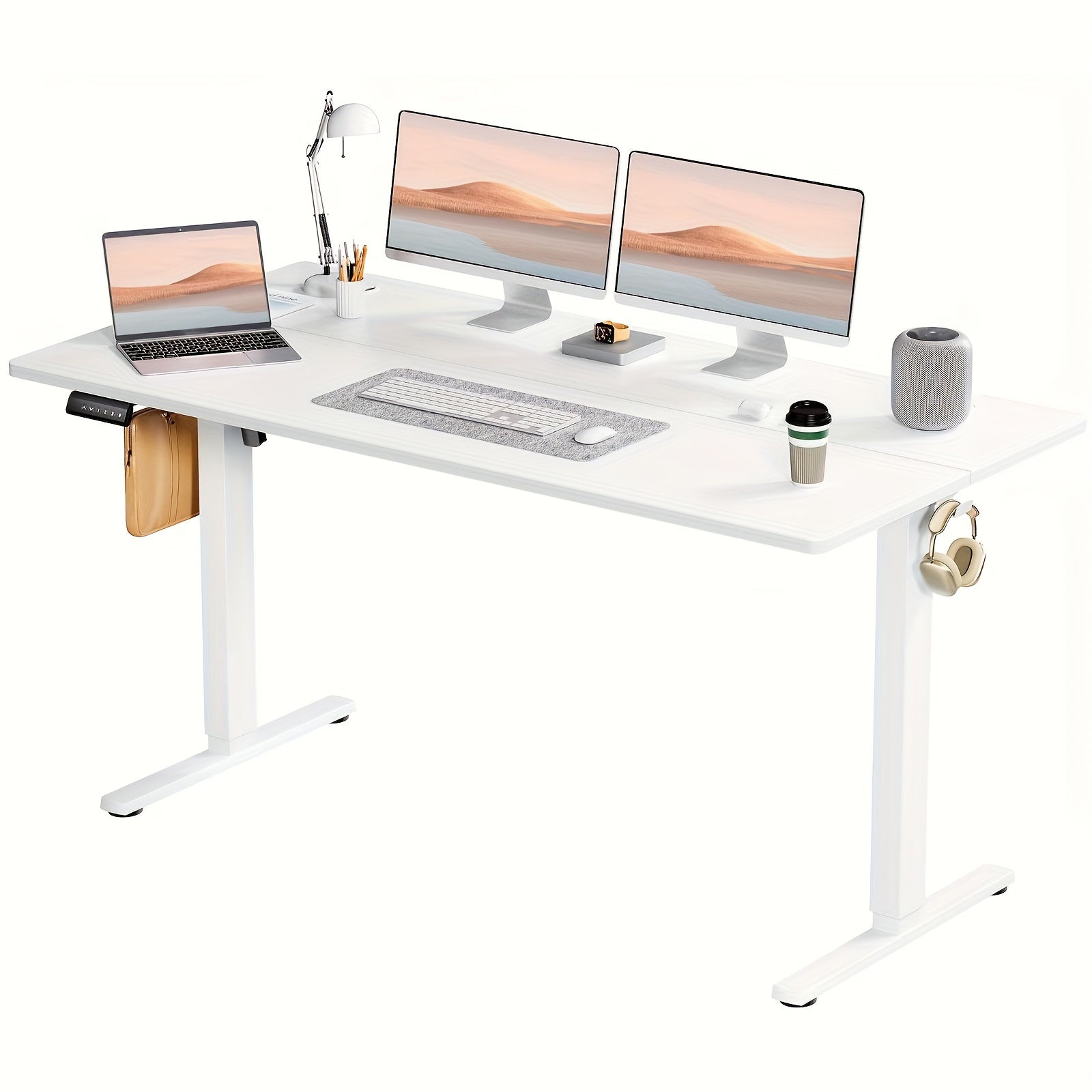 Adjustable Height Standing Desk -40/48/55/63 Inches Electric Sit Stand Up Desk with Ergonomic Design for Home Office, Cafes, Catering, Event Holding, 4 Colors, Gaming Desk Workstation Lift Rising Desk