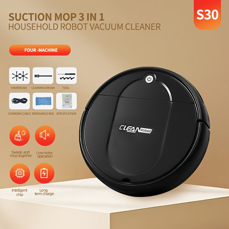 Robot Vacuum Cleaner, 3-in-1, Sweeping, Mopping, And Vacuuming All In One, 4, 000 Pa Powerful Suction, Up to 90mins Runtime, Low Noisesuitable for Hard Floors, Flatmarble Tiles And Wood Floor, Dorm Room Essential, House Cleani