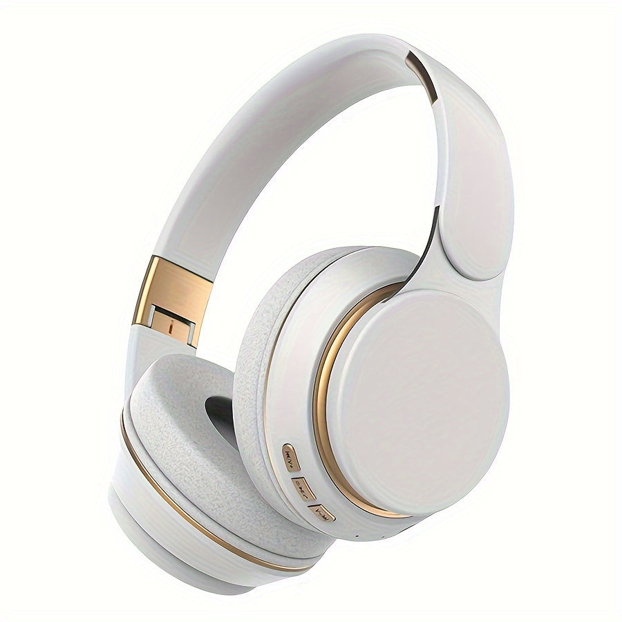 Wireless BT Headphones Over Ear Comfortable Foldable Headset with Built-in Microphone Ideal for School Tablet PC TV Mobile Travel Winter Gifts HD Sound Quality