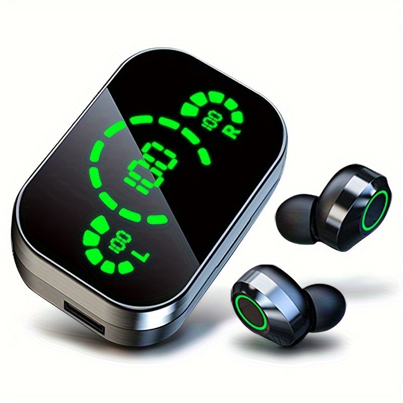 Wireless Earbuds with Digital Display, HiFi HD Stereo Sound, Noise Reduction Calling, USB Type-C Charging, 800mAh Lithium Battery, Wireless Gaming Headphones for Everyday Use, In-Ear Style, Volume Control and App Control, Durability