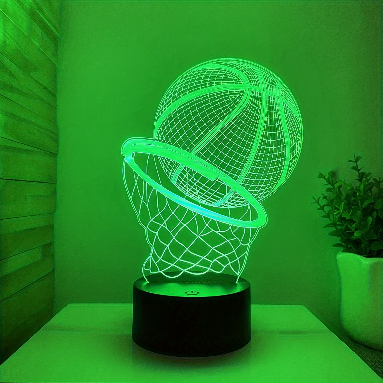 1pc Touch Control LED Basketball Table Lamp - USB-Powered Desk Light with 3D Hoop Effect, Modern Gaming Decor for Bedroom, Office, Sports Fan Gifts - Compatible with Laptop, PC, USB Ports (No Batteries Needed), Basketball Des