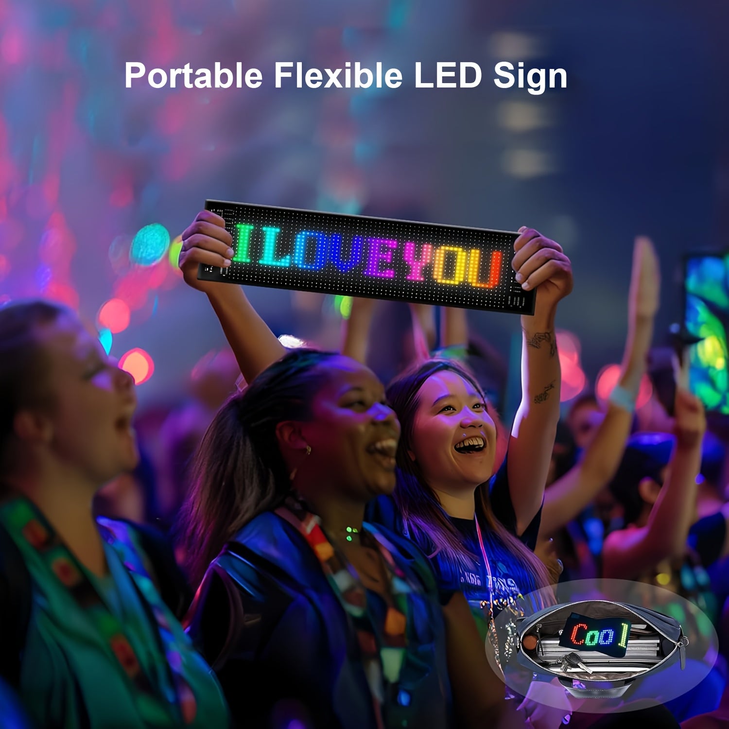 [Flexible LED Matrix Panel] LED Matrix Panel Sign with USB Power, App Control &amp; Remote | Flexible, DIY Programmable Lighting for Stores, Hotels, Holidays | Easy Installation, Durable Design, Dimmable Graphite RGB Display, Hol