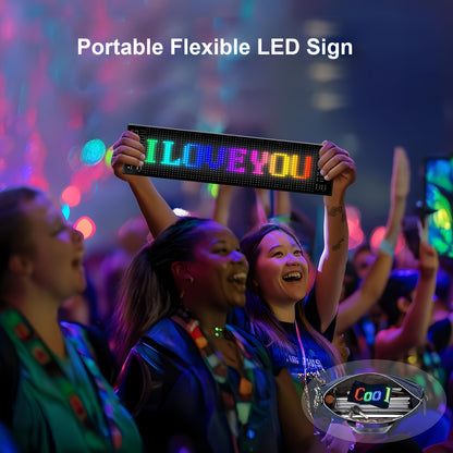 [Flexible LED Matrix Panel] LED Matrix Panel Sign with USB Power, App Control &amp; Remote | Flexible, DIY Programmable Lighting for Stores, Hotels, Holidays | Easy Installation, Durable Design, Dimmable Graphite RGB Display, Hol