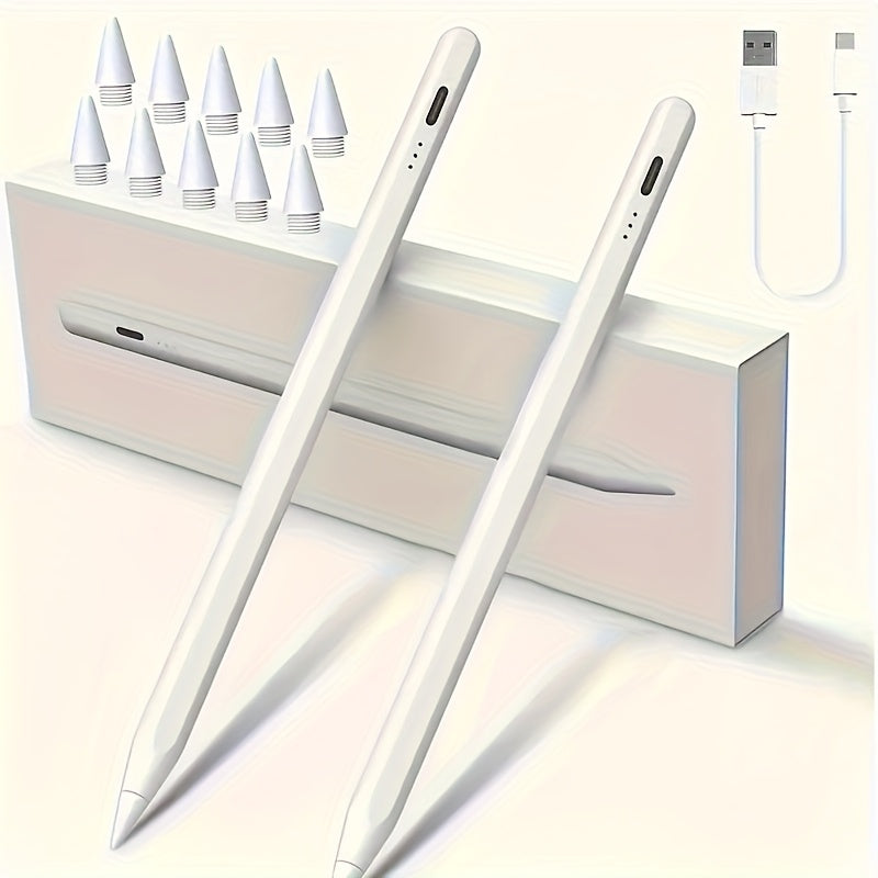 Stylus Pen for iPad with Palm Rejection &amp; Tilt Sensing, Fast Charging, Compatible with iPad 6-10, Pro 12.9/11", Air 3/4/5, Mini 5/6 - White, Tool, Streamlined Accessory, Sleek Design, Modern Material, Functional Design