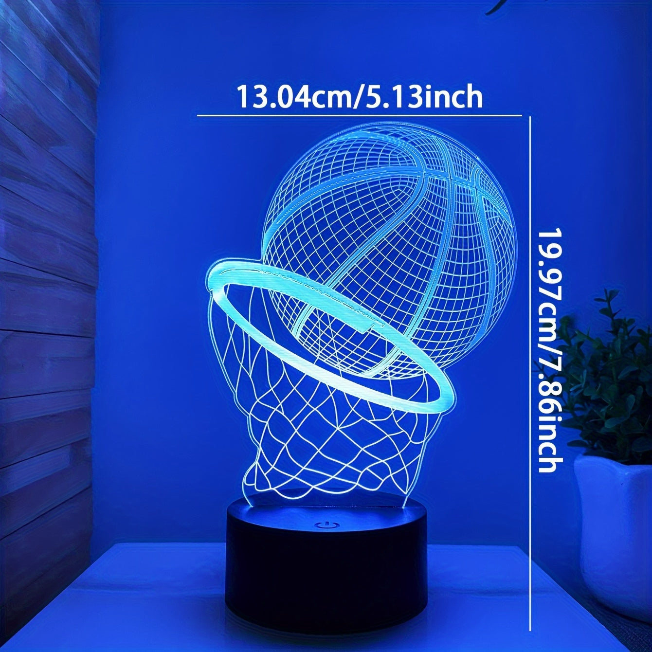1pc Touch Control LED Basketball Table Lamp - USB-Powered Desk Light with 3D Hoop Effect, Modern Gaming Decor for Bedroom, Office, Sports Fan Gifts - Compatible with Laptop, PC, USB Ports (No Batteries Needed), Basketball Des