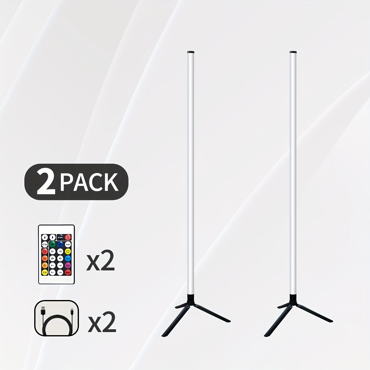 Corner LED Light with Smart Remote, Featuring RGB Color Options, Powered by a USB Jack, Offering Four Modes, Ideal for Music, Gaming Spaces, And Festive Bedroom Decor.