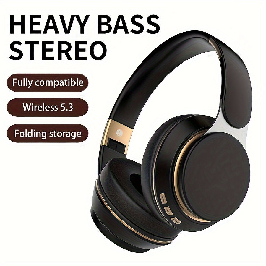 Wireless BT Headphones Over Ear Comfortable Foldable Headset with Built-in Microphone Ideal for School Tablet PC TV Mobile Travel Winter Gifts HD Sound Quality