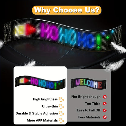 [Flexible LED Matrix Panel] LED Matrix Panel Sign with USB Power, App Control &amp; Remote | Flexible, DIY Programmable Lighting for Stores, Hotels, Holidays | Easy Installation, Durable Design, Dimmable Graphite RGB Display, Hol