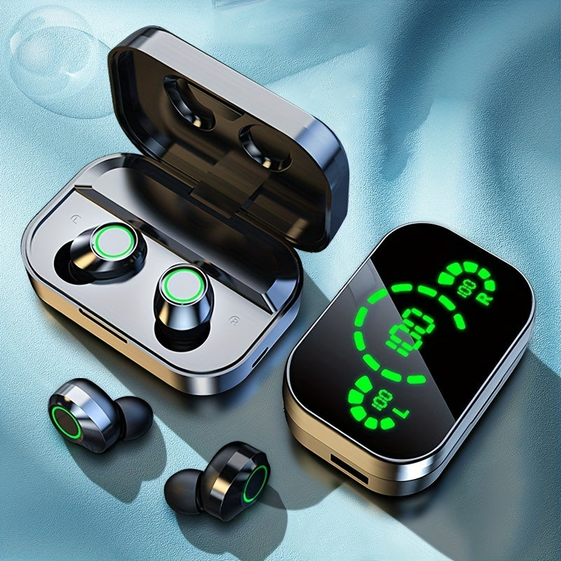 Wireless Earbuds with Digital Display, HiFi HD Stereo Sound, Noise Reduction Calling, USB Type-C Charging, 800mAh Lithium Battery, Wireless Gaming Headphones for Everyday Use, In-Ear Style, Volume Control and App Control, Durability