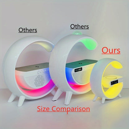 Wireless Speakers with Wireless Fast Charging, Bar Smart Light, Sunrise Alarm Clock, Wake Up Light for Bedrooms, Energize Your Mornings: Smart RGB Speaker Lamp with Sunrise Alarm &amp; Fast Wireless Charging -